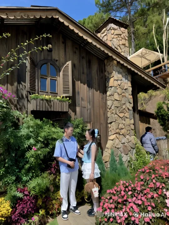Couple's Elegantly Choreographed Kung-Fu Fight in Rustic Garden Setting – AI Generated Video | Hailuo AI