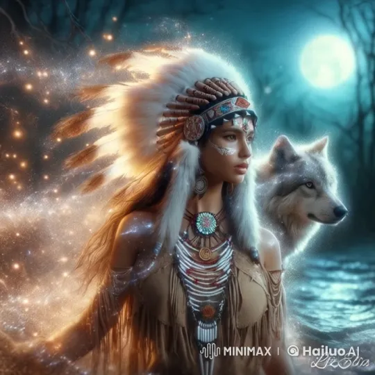 Mystical Dance with Wolf Under Moonlit Forest – AI Generated Video | Hailuo AI