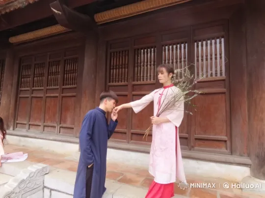 Traditional Kung Fu Duel in Wooden Courtyard – AI Generated Video | Hailuo AI