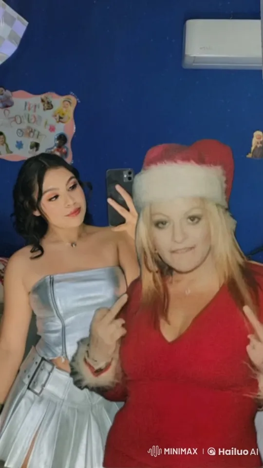 Festive Friends Share Joyful Selfie and Warm Hug – AI Generated Video | Hailuo AI