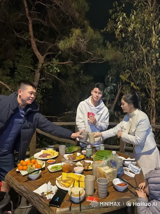 Nighttime Kung Fu Showdown Amidst Outdoor Feast – AI Generated Video | Hailuo AI