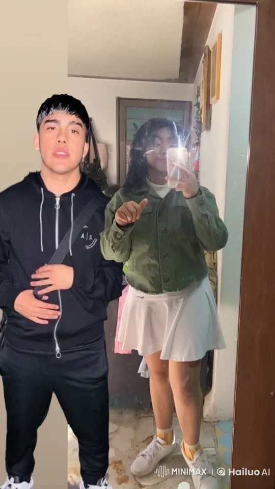 Young Couple Shares Intimate Moment in Mirror Selfie – AI Generated Video | Hailuo AI
