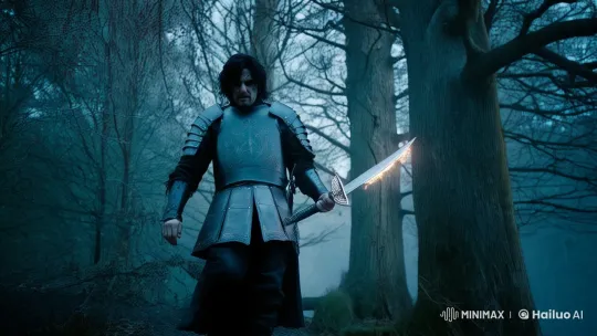 Knight Warrior Embarks on Perilous Path in Dark Forest – AI Generated Video | Hailuo AI