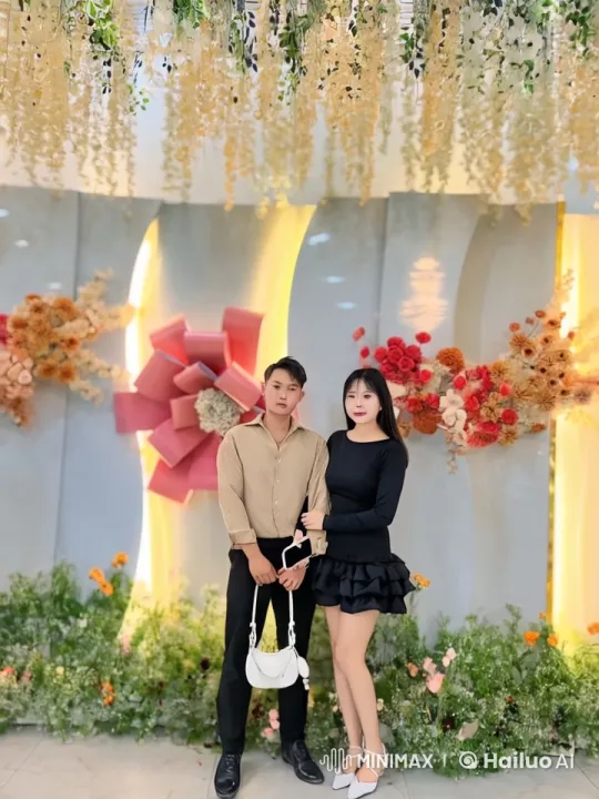 Couple's Graceful Kung Fu in Elegant Floral Setting – AI Generated Video | Hailuo AI
