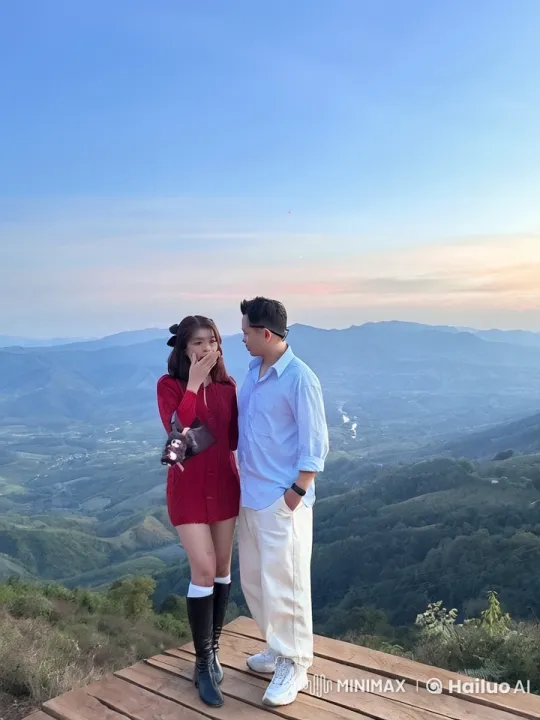 Couple Showcases Kung Fu Skills in Scenic Mountain Sunset – AI Generated Video | Hailuo AI