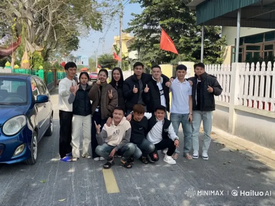 Group of Friends Mimicking Kung Fu Poses – AI Generated Video | Hailuo AI