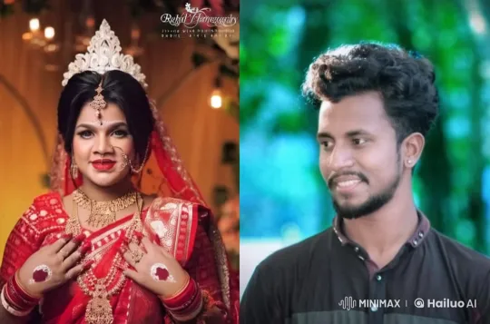 Traditional Bride and Groom Embrace in Live2D Animation – AI Generated Video | Hailuo AI