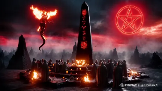 Apocalyptic Ritual: Dark Altar and Celestial Entity – AI Generated Video | Hailuo AI