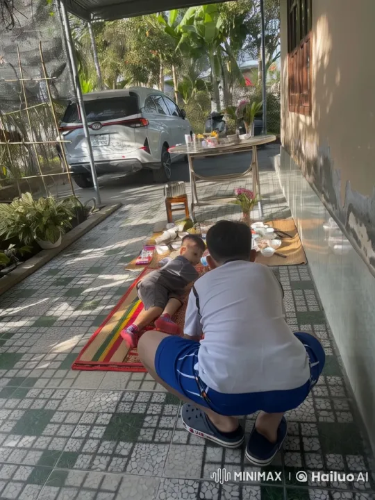 Boys Practice Kung Fu in Peaceful Backyard – AI Generated Video | Hailuo AI