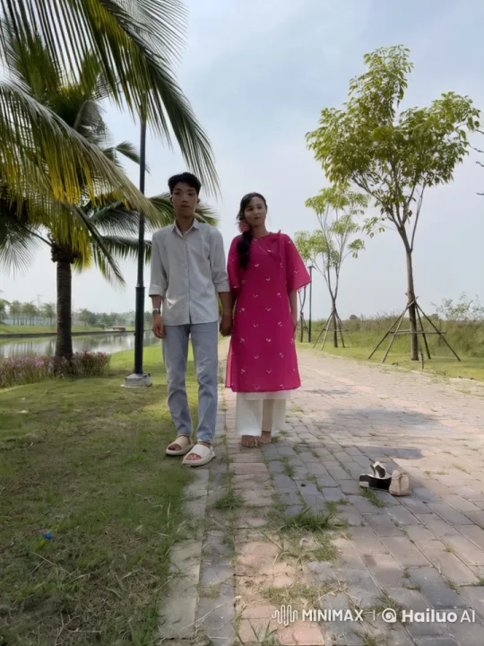 Martial Arts Fight Between Couple on Stone Path – AI Generated Video | Hailuo AI