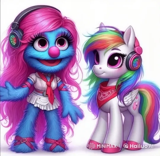 Animated Characters in Colorful Outfits Celebrate Joyfully – AI Generated Video | Hailuo AI