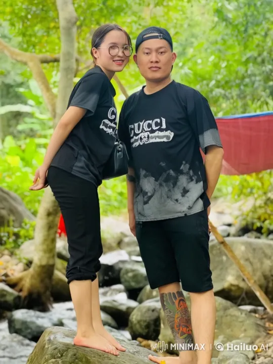 Gucci T-Shirted Couple Practicing Kung Fu in Forest – AI Generated Video | Hailuo AI