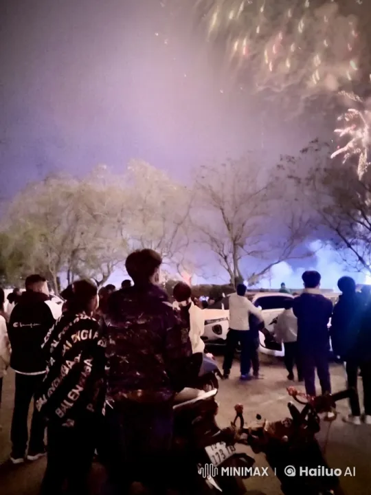 Nighttime Kungfu Show Under Fireworks Display – AI Generated Video | Hailuo AI
