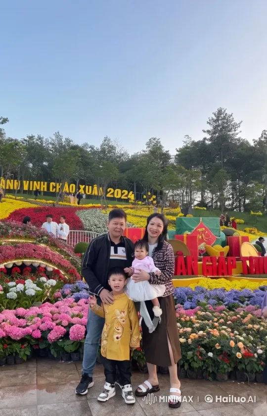 Family Demonstrates Martial Arts in Scenic Flower Garden – AI Generated Video | Hailuo AI