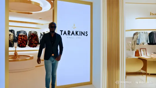 Fashion Enthusiast Enters Luxury Store in Lagos – AI Generated Video | Hailuo AI