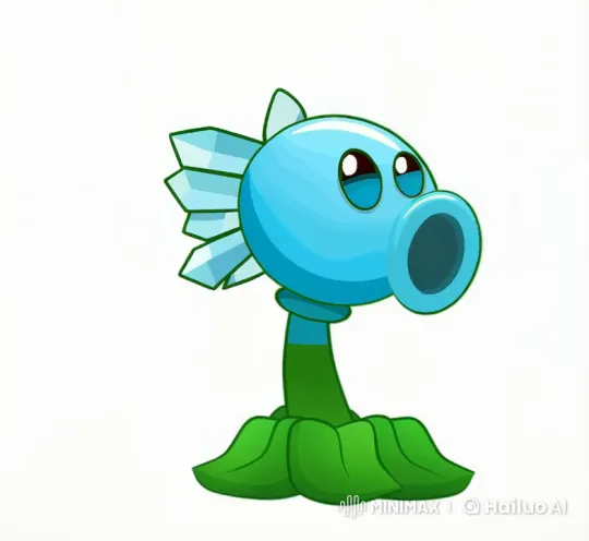 Ice-Themed Peashooter Plant in Defensive Loop – AI Generated Video | Hailuo AI