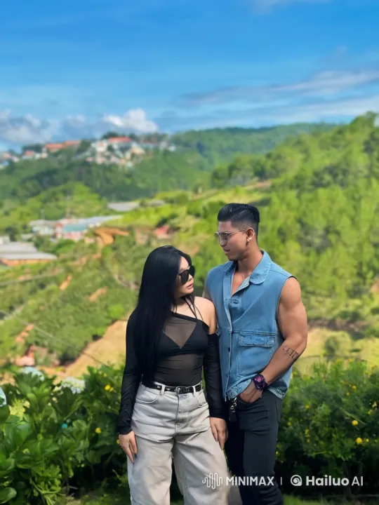 Couple Performs Synchronized Kungfu in Scenic Hills – AI Generated Video | Hailuo AI