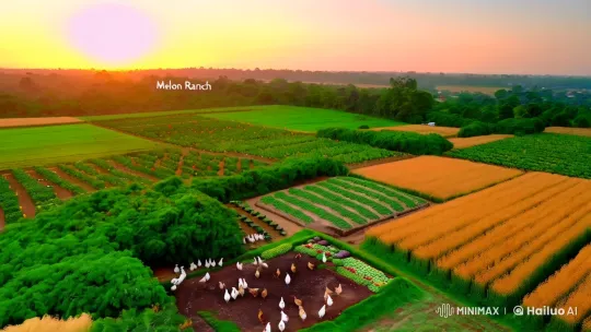 Melon Ranch: A Daybreak Celebration of Nature and Nurture – AI Generated Video | Hailuo AI
