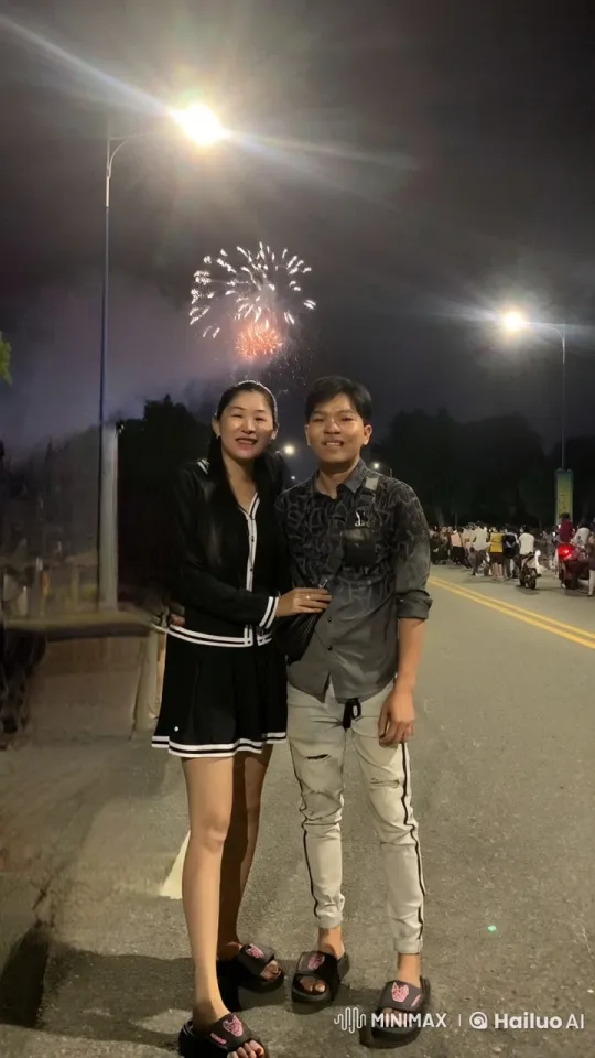 Nighttime Street Kung Fu Display with Fireworks Background – AI Generated Video | Hailuo AI