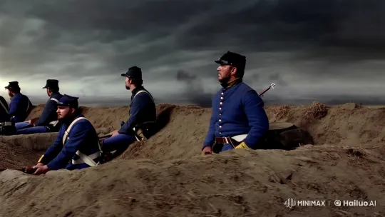 Civil War Union Soldier Prepares for Attack – AI Generated Video | Hailuo AI
