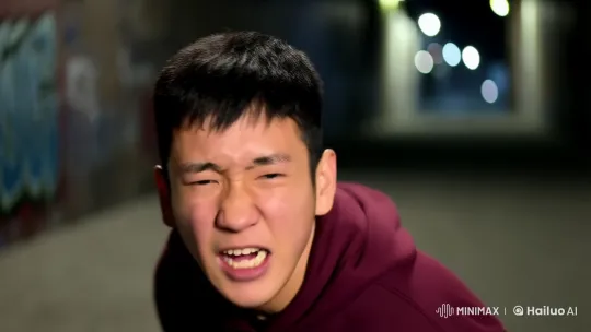 Urban Alleyway Fight Scene with Determined Young Man – AI Generated Video | Hailuo AI
