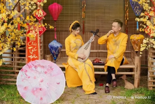 Traditional Kung Fu Display in Festive Outdoor Setting – AI Generated Video | Hailuo AI