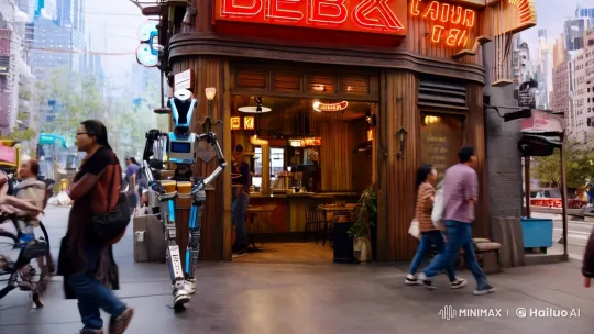 Robotic Chef Showcases Precision in Retro BBQ Restaurant – AI Generated Video | Hailuo AI