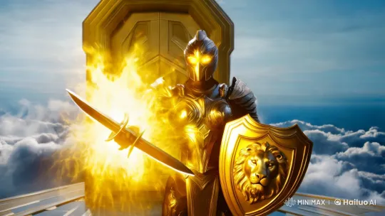 Radiant Angel Guards Celestial Realm – AI Generated Video | Hailuo AI