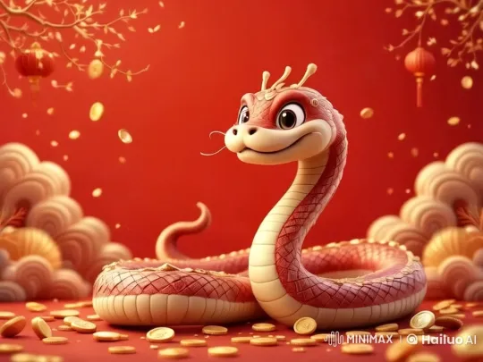 Festive Chinese New Year Animation Celebrating the Year of the Snake – AI Generated Video | Hailuo AI