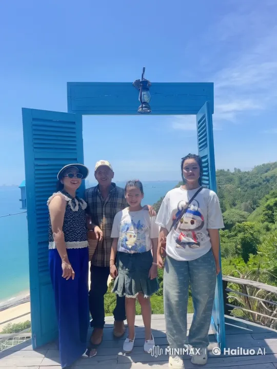 Family Demonstrates Kungfu on Coastal Deck – AI Generated Video | Hailuo AI