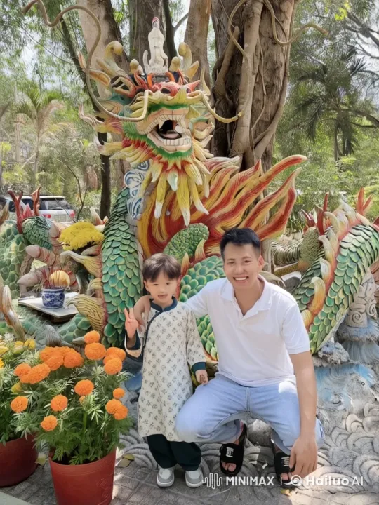 Dynamic Kung Fu Performance by Child and Adult in Lush Setting – AI Generated Video | Hailuo AI