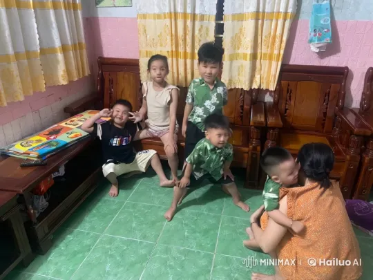 Children Playfully Practice Kung Fu in Cozy Living Room – AI Generated Video | Hailuo AI