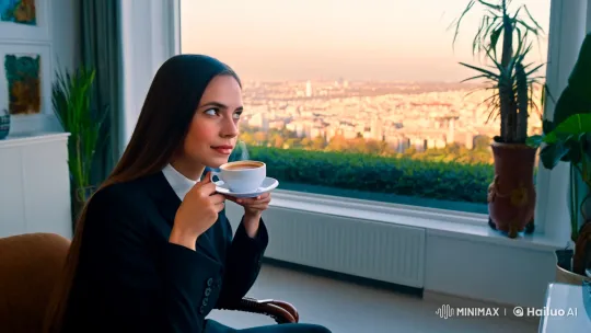 Serene Lawyer Reflects Amidst Elegant Afternoon Setting – AI Generated Video | Hailuo AI