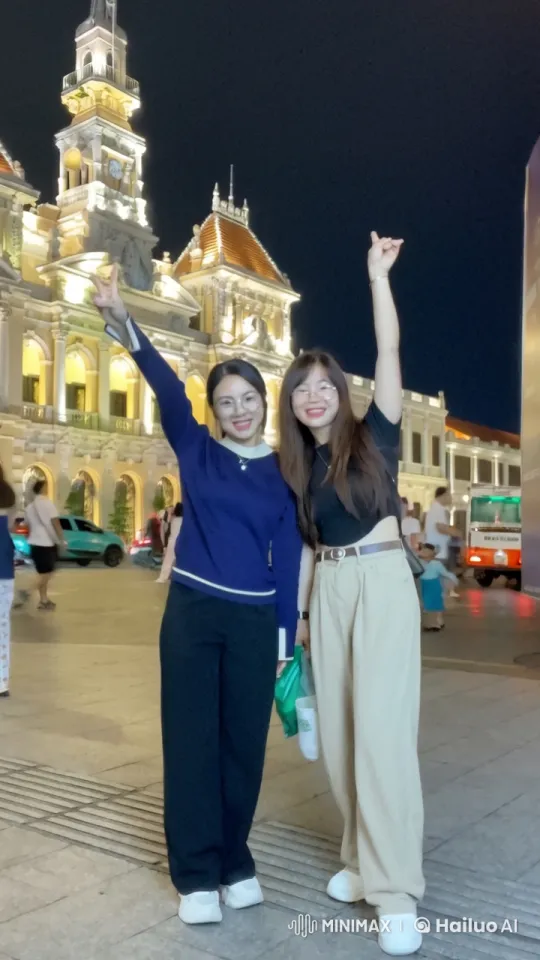 Nighttime Kungfu Display by Two Women in Historic Setting – AI Generated Video | Hailuo AI