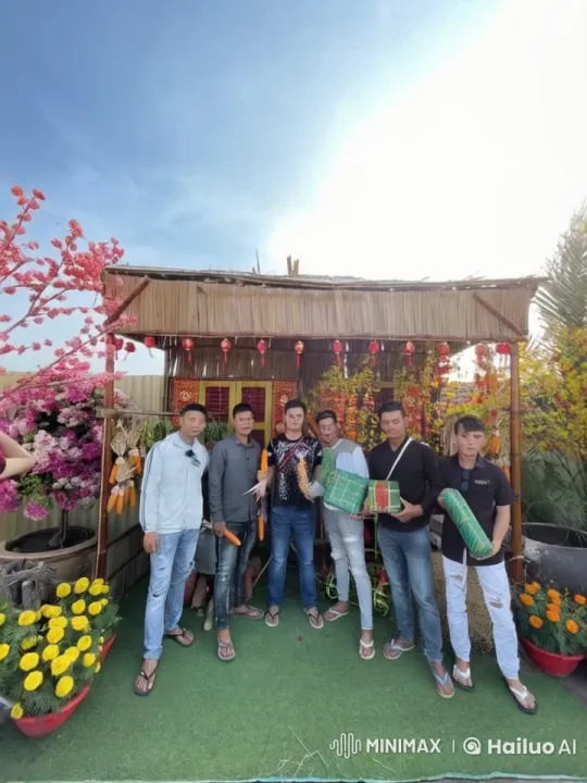 Men Perform Kung Fu in Festive Bamboo Hut Setting – AI Generated Video | Hailuo AI