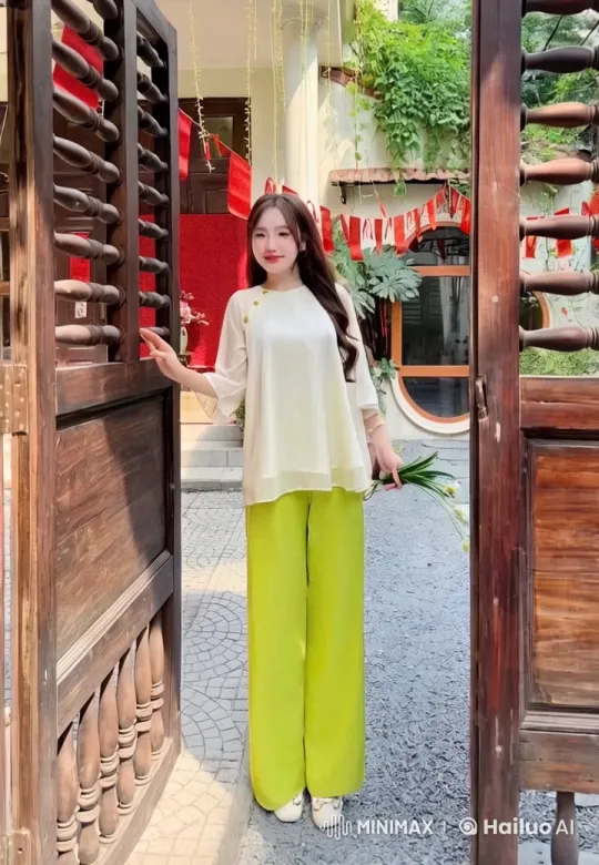 Young Woman Welcomes Spring Festival Gracefully – AI Generated Video | Hailuo AI