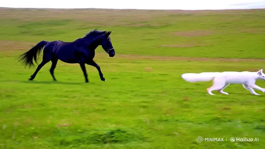 Thunderstorm Backdrop: Horse and Fox in Dynamic Harmony – AI Generated Video | Hailuo AI