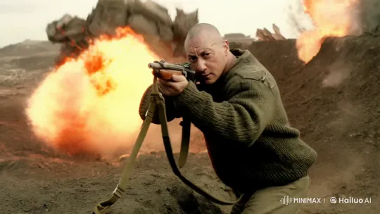 Determined Soldier Advances Under Fire in Warzone – AI Generated Video | Hailuo AI