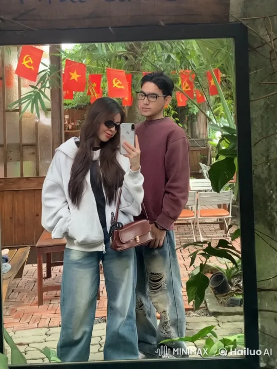 Young Couple Practices Martial Arts in Cafe with Red Flags – AI Generated Video | Hailuo AI
