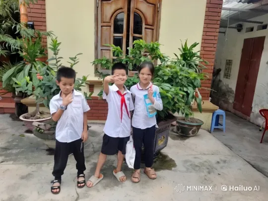 Three Children's Playful Kungfu Fight in Front of House – AI Generated Video | Hailuo AI