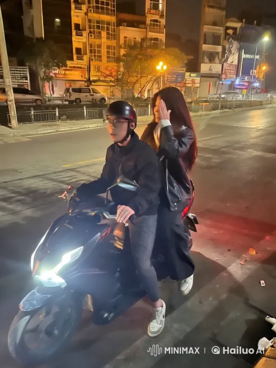 Urban Martial Arts Display on Moving Motorbike – AI Generated Video | Hailuo AI