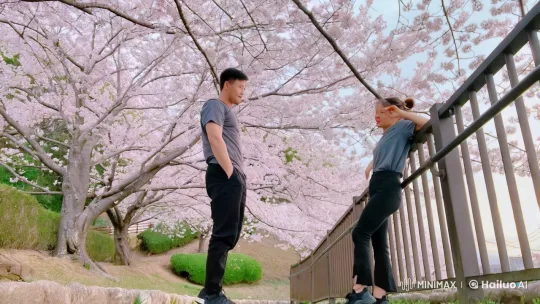 Martial Arts Display Amid Cherry Blossoms – AI Generated Video | Hailuo AI