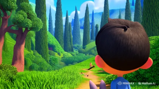 Boy and Cat Save Rabbit in Enchanting Forest Adventure – AI Generated Video | Hailuo AI