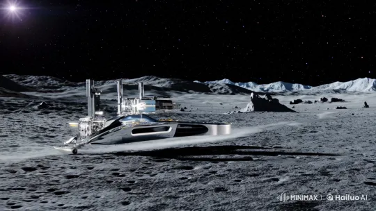 Futuristic Robot Installs 6G Satellite on the Moon – AI Generated Video | Hailuo AI