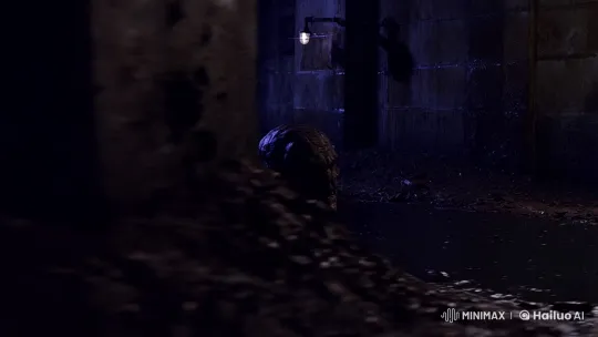 Creature Emerges in Dim Sewer with Menacing Presence – AI Generated Video | Hailuo AI