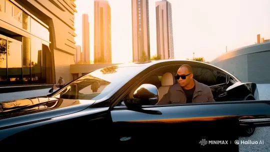 Mysterious Man in Luxury Setting Steps Out Confidently – AI Generated Video | Hailuo AI