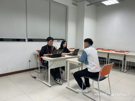 Martial Arts Trio Engages in Intense Classroom Battle – AI Generated Video | Hailuo AI