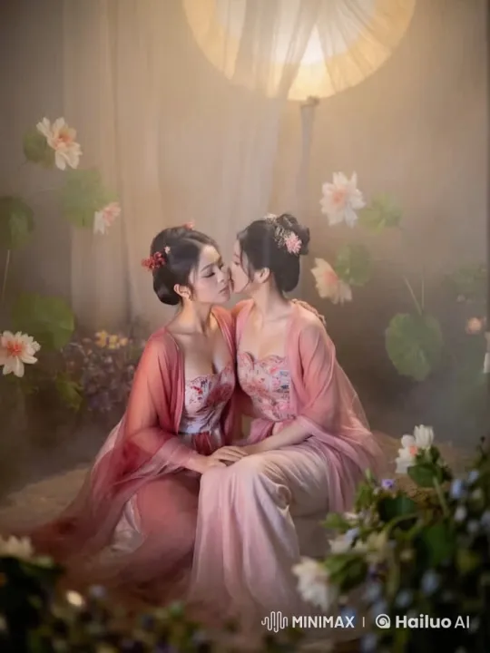Traditional Attire Conflict Amidst Floral Serenity – AI Generated Video | Hailuo AI