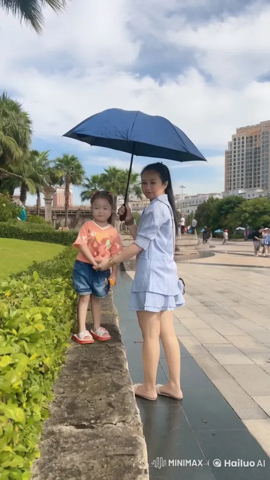 Woman and Girl Display Kungfu in Lush Park Setting – AI Generated Video | Hailuo AI