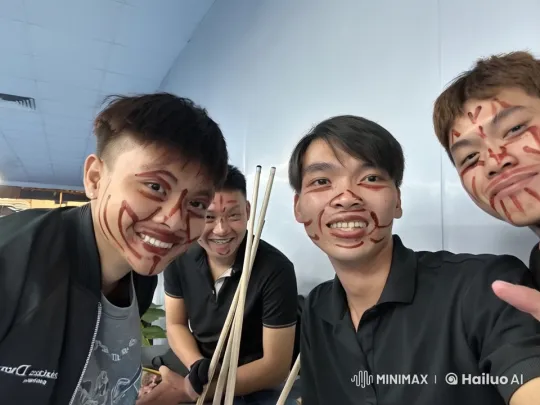 Young Men Practicing Kung Fu with Pool Cues in a Recreational Area – AI Generated Video | Hailuo AI